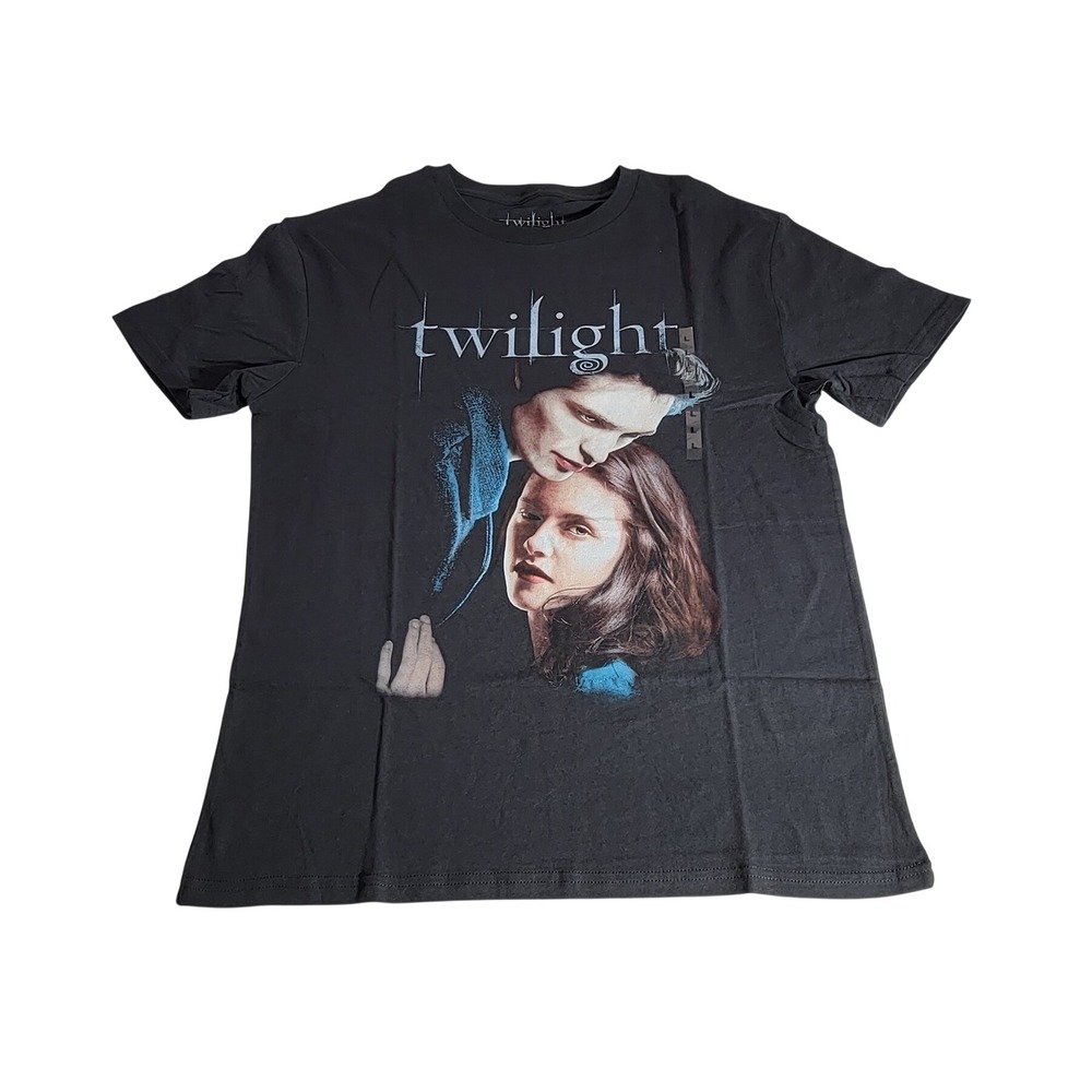 Twilight Movie Graphic T-Shirt Edward Bella Black Cotton Large